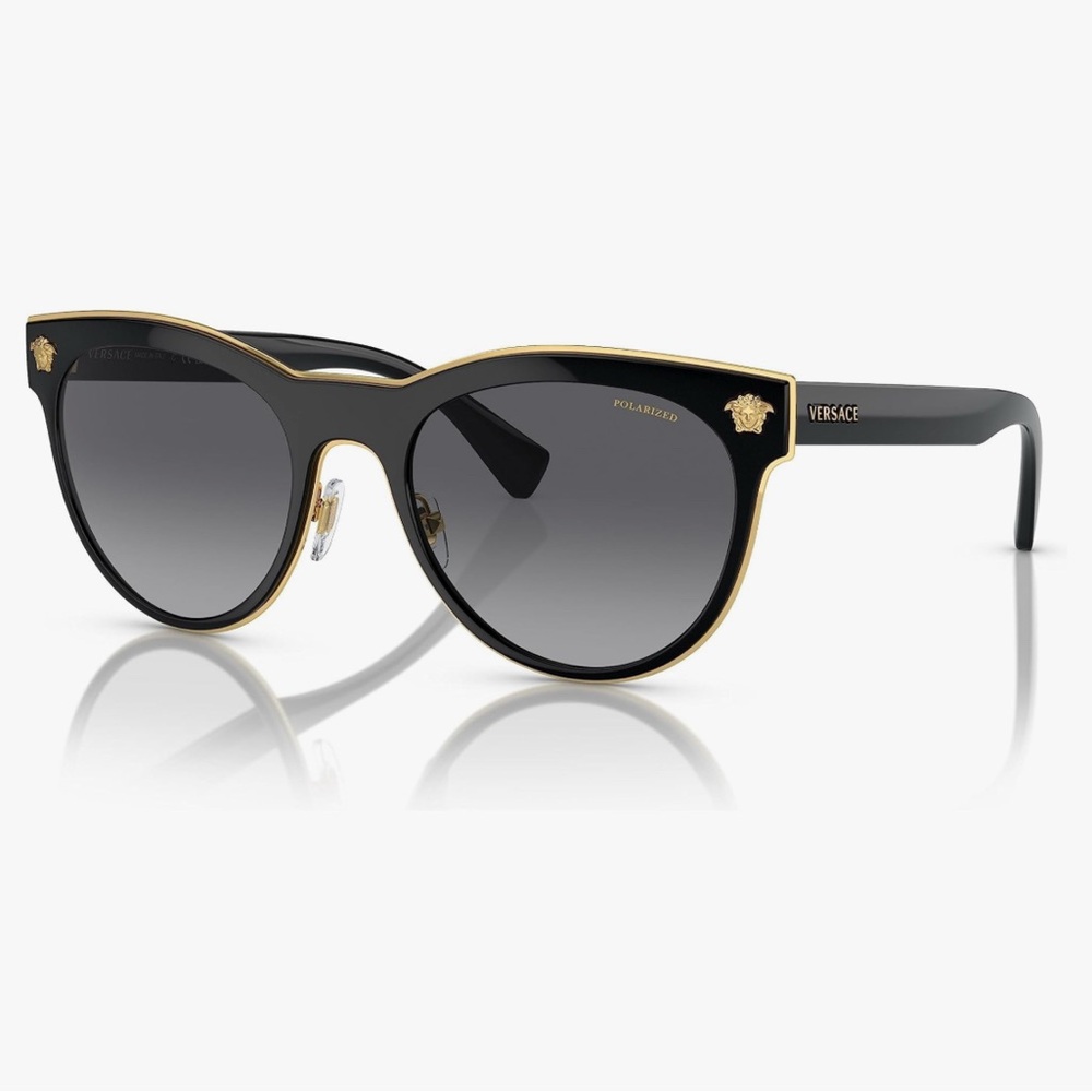 Versace Black and Gold Cat-Eye Women's Sunglasses